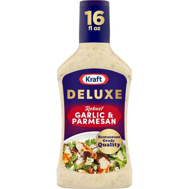 Product image of Kraft Deluxe Robust Garlic and Parmesan Salad Dressing (16 oz Bottle)