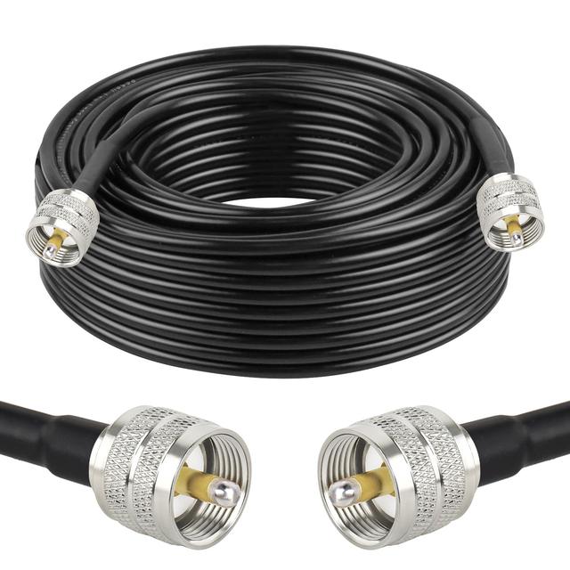 Product image of XRDS -RF RG58 Coax CB Cable 75FT, 50 Ohm with PL-259 UHF Male Connectors – Flexible & Durable Coaxial Cable for CB Radio, Ham Radio, Antenna, SWR Meter, SDR