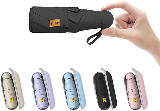 Product image of BAODINI Travel Mini Umbrella for Purse With Case Small Compact UV Sun Protection Sun Lightweight Tiny Pocket Umbrella for Women Kids and Men