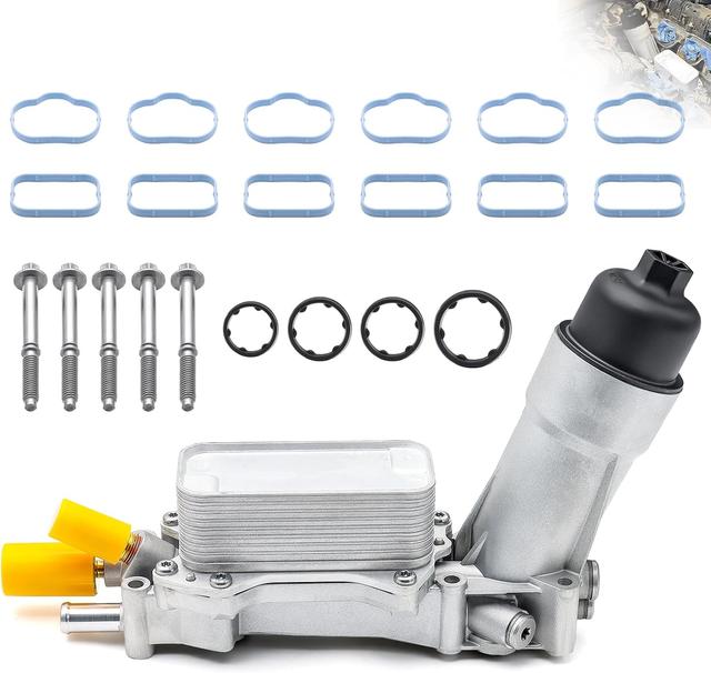 Product image of 926-876 Aluminum Engine Oil Cooler Oil Filter Housing Adapter for Dodge Avenger Challenger Charger Durango Grand Caravan Journey, Jeep Grand Cherokee Wrangler, Chrysler 200 300 Town Country, Ram 3.6L
