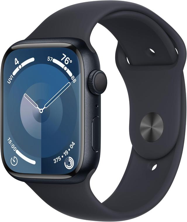 Product image of Apple Watch Series 9 [GPS 45mm] Smartwatch with Midnight Aluminum Case with Midnight Sport Band M/L. Fitness Tracker, ECG Apps, Always-On Retina Display, Water Resistant
