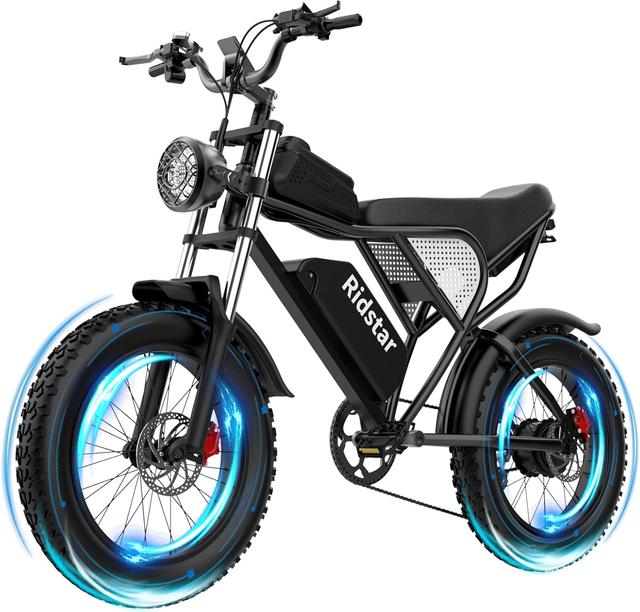 Product image of Electric Bike for Adults, 1000/2000W, 25/30/37MPH,48V-52V, 20AH,40AH Battery, Max 50-180 Miles Electric Motorcycle, 20" Fat Tire Dirt Bike, Shamano 7-Speed E-Bike