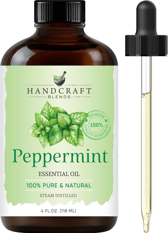 Product image of Handcraft Blends Peppermint Essential Oil - Huge 4 Fl Oz - 100% Pure and Natural - Premium Grade Essential Oil for Diffuser and Aromatherapy, and DIY Soap Making