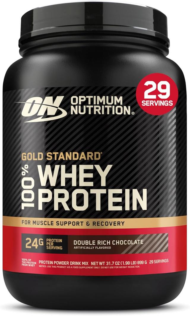 Product image of Optimum Nutrition Gold Standard 100% Whey Protein Powder, Double Rich Chocolate, 2 Pound (Packaging May Vary)