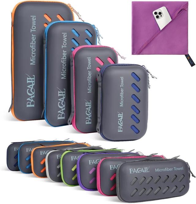 Product image of BAGAIL Camping Towel with EVA Case, Compact & Ultra Soft Microfiber Travel Towel - Super Absorbent & Lightweight Quick Dry Towels for Sports, Beach, Gym, Backpacking, Hiking and Yoga