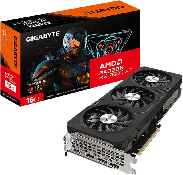 Product image of GIGABYTE Radeon RX 7600 XT Gaming OC 16G Graphics Card, 3X WINDFORCE Fans 16GB 128-bit GDDR6, GV-R76XTGAMING OC-16GD Video Card