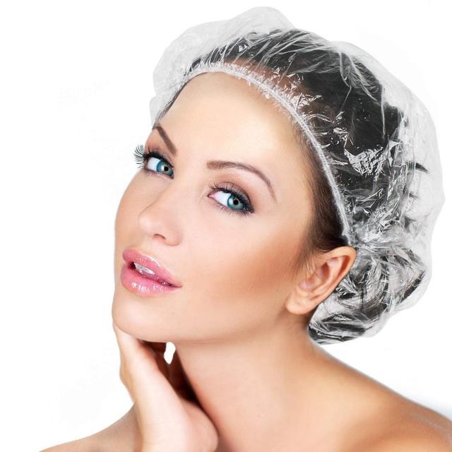 Product image of 30pcs Disposable Shower Caps-Multi-Purpose Thickening Elastic Bath Cap Plastic Waterproof Clear Shower Cap Bath Shower Caps Women Spa,Men Hair Caps,Home Use,Hotel and Hair Salon, Travel.(Size 46CM)
