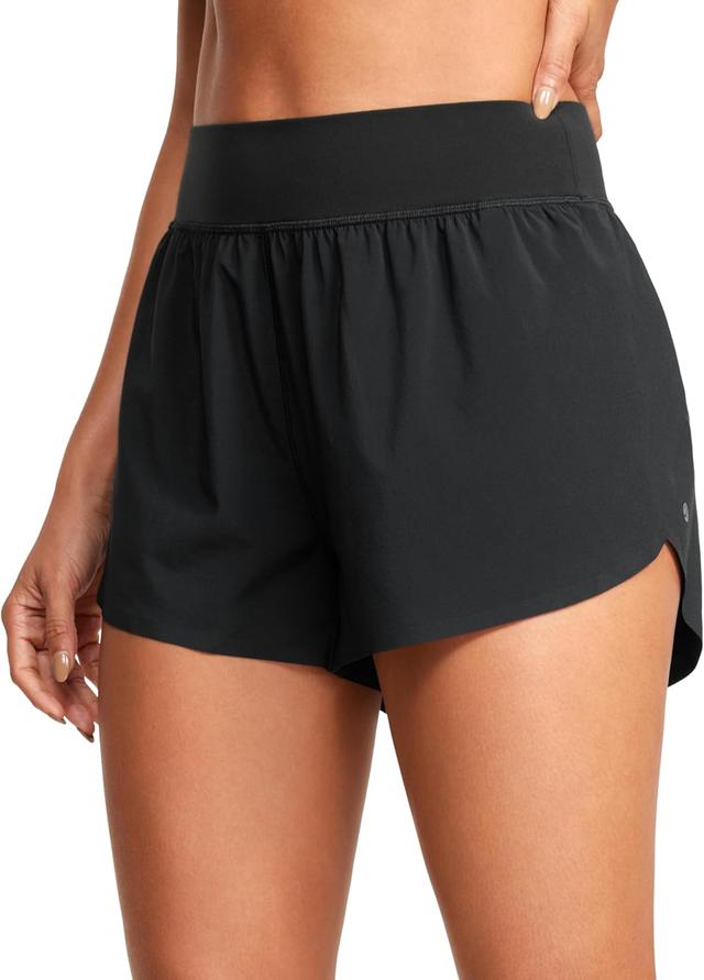 Product image of CRZ YOGA High Waisted Dolphin Athletic Running Shorts for Women 3" High Split Comfy Mesh Liner for Gym Workout Track