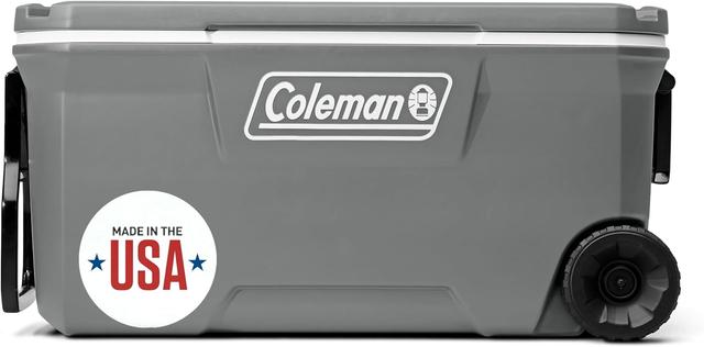 Product image of Coleman Classic Series Insulated Portable Wheeled Cooler, Leak-Resistant Outdoor Hard Cooler Keeps Ice up to 5 Days, 100-Quart