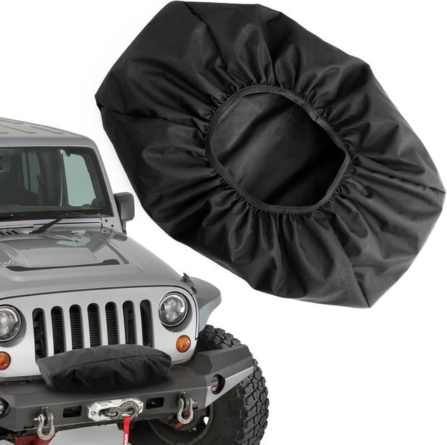 Product image of Newly Upgraded Heavy-Duty Waterproof 1200D Oxford Fabric Winch Cover 12000 lb Waterproof, Dust-Proof and Durable Cover for 8500-12500 lbs Electric Winches (22"x10.5"x8.1")