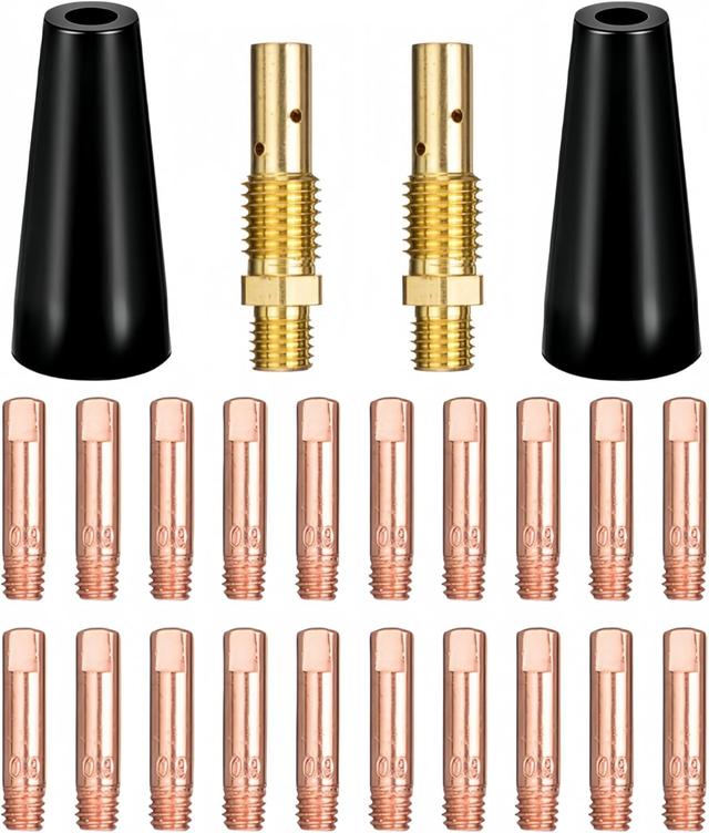 Product image of 24PCS Flux Core Gasless Nozzle Welding Kit Flux Core Gasless Nozzle Contact Tips Replacement MIG Welder Accessories,Compatible with Lincoln,Eastwood and more (0.035" Accessory Kit)