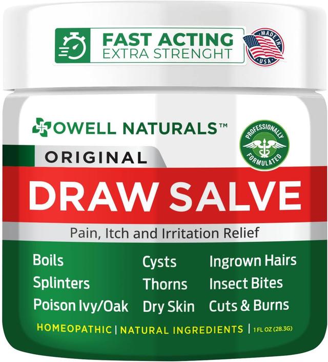 Product image of OWELL Naturals Drawing Salve Ointment 1oz, ingrown Hair, Boil, Splinter Remover, Bug Spider Bites, bee Sting, Mosquito bite Itch, Poison Ivy