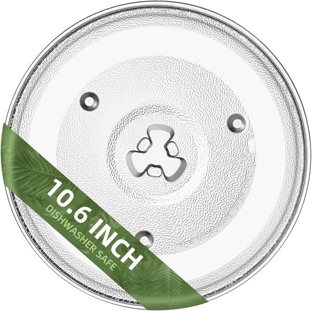 Product image of 10.6" Microwave Glass Turntable Compatible with Hamilton Beach P90D23AL-R1, GE WB48X26755, 10 5/8 inch Replacement Microwave Glass Plate for Whirlpool WPW10551236