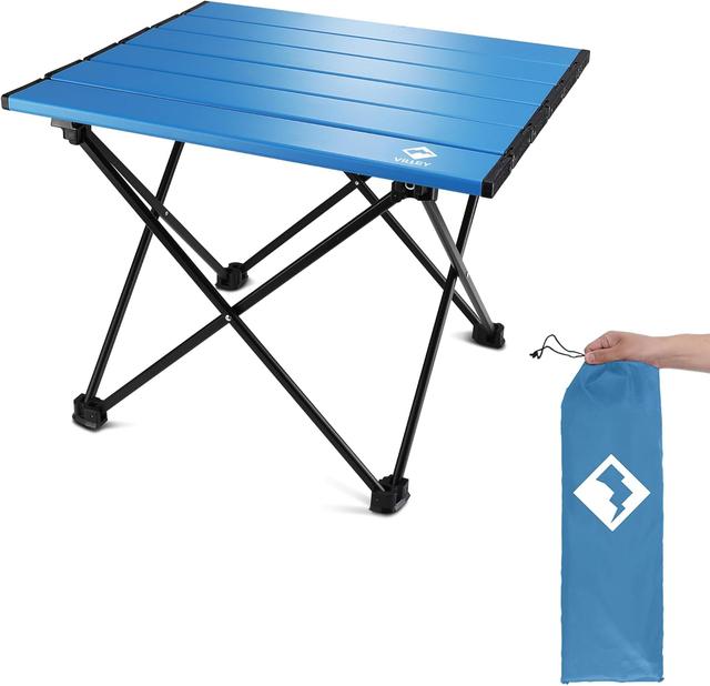 Product image of VILLEY Portable Camping Side Table, Ultralight Aluminum Folding Beach Table with Carry Bag for Outdoor Cooking, Picnic, Camp, Boat, Travel