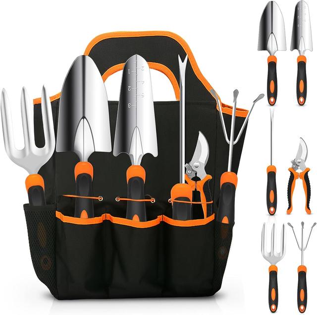 Product image of Gardening Tool Set, CHRYZTAL Stainless Steel Heavy Duty Gardening Tool Set, with Non-Slip Rubber Grip, Storage Tote Bag, Outdoor Hand Tools, Ideal Gardening Gifts for Women