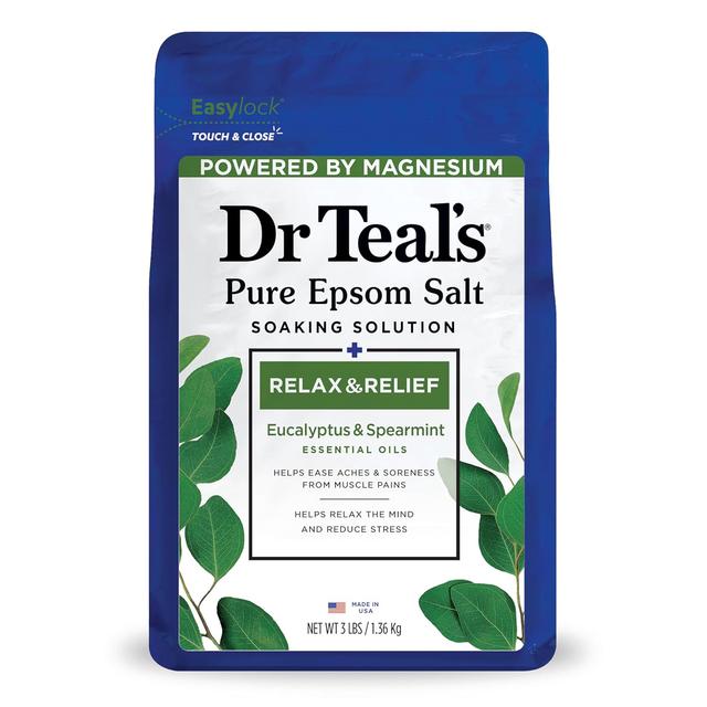 Product image of Dr Teal's Epsom Salt Magnesium Soak, Relax & Relief with Eucalyptus & Spearmint Essential Oils, 3 lbs