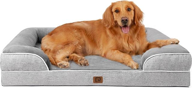 Product image of EHEYCIGA Orthopedic Dog Beds for Extra Large Dogs, Waterproof Memory Foam XL Pet Bed with Sides, Non-Slip and Egg-Crate Foam Big Dog Couch Bed with Washable Removable Cover, Grey