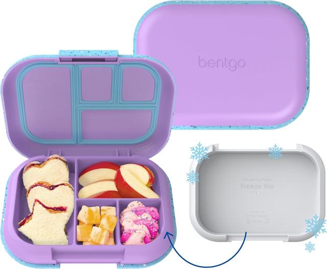 Product image of Bentgo Chill Kids Leak-Proof Lunch Box - 4-Compartment Bento Box with Built-In Ice Pack, 3.3 Cup Capacity, PFAS & BPA-Free, Microwave & Dishwasher Safe, Ideal Size for Ages 3 to 7 (Vivid Orchid)