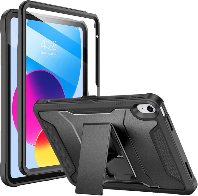Product image of Soke Case for iPad (A16) 11th Generation 11-inch 2025, iPad 10th Generation 10.9-inch 2022, with Built-in Screen Protector and Kickstand, Rugged Full Body Protective Cover - Black
