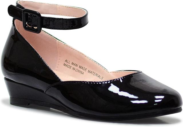 Product image of FLYFUPPY Girls Dress Shoes Mary Jane Shoes for Girls Low Heel with Ankle Strap Dress Shoes for School Wedding Party