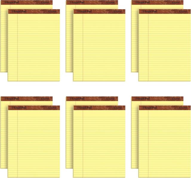 Product image of TOPS 8.5 x 11.75 Legal Pads, 12 Pack, The Legal Pad Brand, Wide Ruled, Yellow Paper, 50 Sheets Per Writing Pad, Made in the USA (7532)