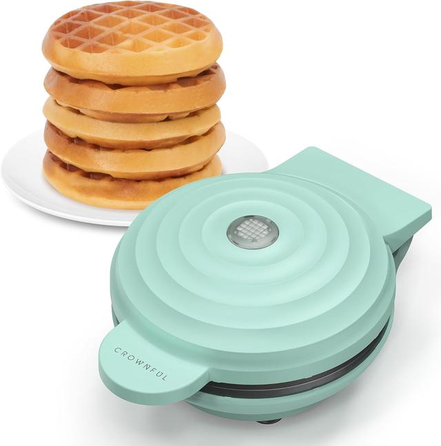 Product image of CROWNFUL Mini Waffle Maker Machine, 4 Inch Chaffle Maker with Compact Design, Easy to Clean, Non-Stick Surface, Recipe Guide Included, Perfect for Breakfast, Dessert, Sandwich, or Other Snacks