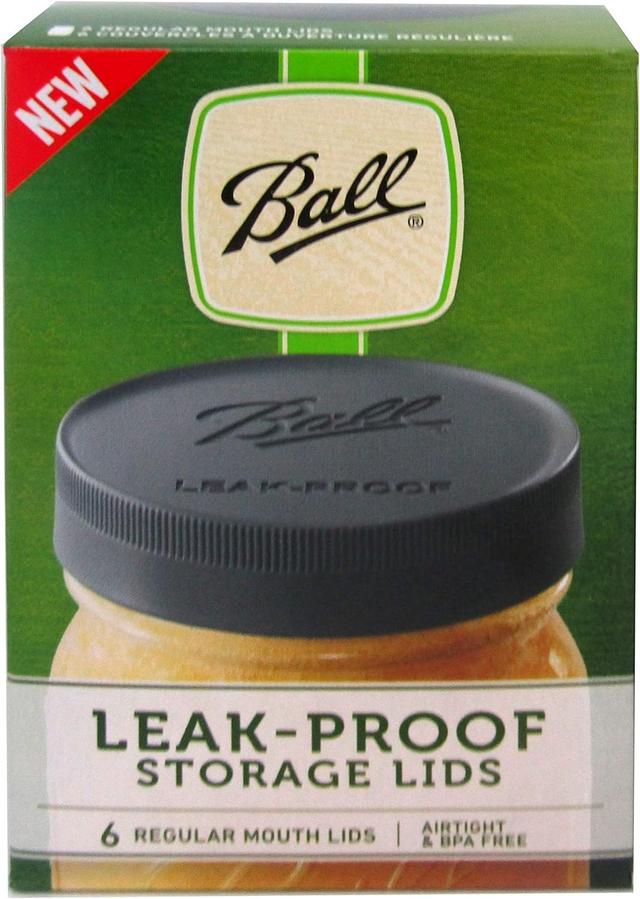 Product image of Ball Leak-Proof Plastic Lids for Glass Mason Jars, Used for Canning, Pickling, Juice, Jam, Jelly (Regular, 6 Count (Pack of 1))