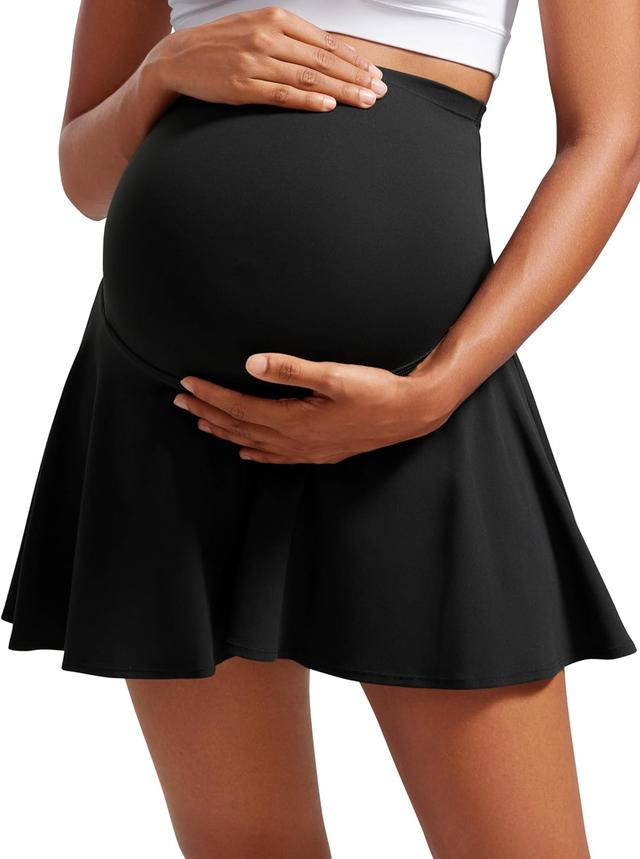 Product image of CRZ YOGA Womens Butterluxe Maternity High Waisted Tennis Skirts A Line Flowy Golf Athletic Casual Pregnancy with Pockets
