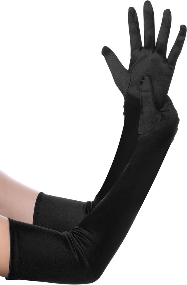 Product image of BABEYOND Long Opera Party 1920s Satin Tea Party Gloves Costume Stretchy Adult Size Elbow Length