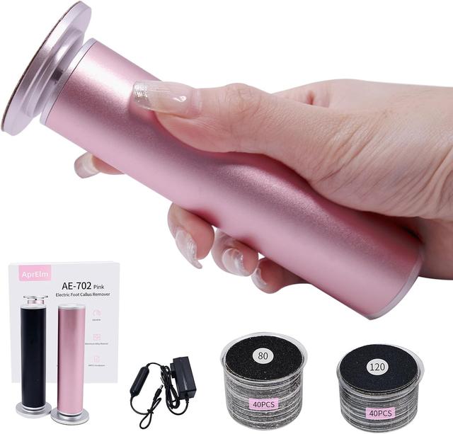 Product image of 4.8IN Longer Electric Foot Callus Remover with 80pcs Sandpaper Discs, Professional Aluminum Callus Remover for Feet, Stepless Speed Control Pedicure Tools for Dead Skin