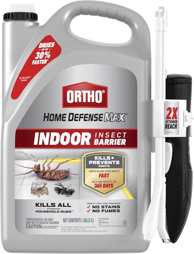 Product image of Ortho Home Defense Max Indoor Insect Barrier with Extended Reach Comfort Wand, Kills Ants, Roaches, Spiders, Fleas and Ticks, 1 gal.