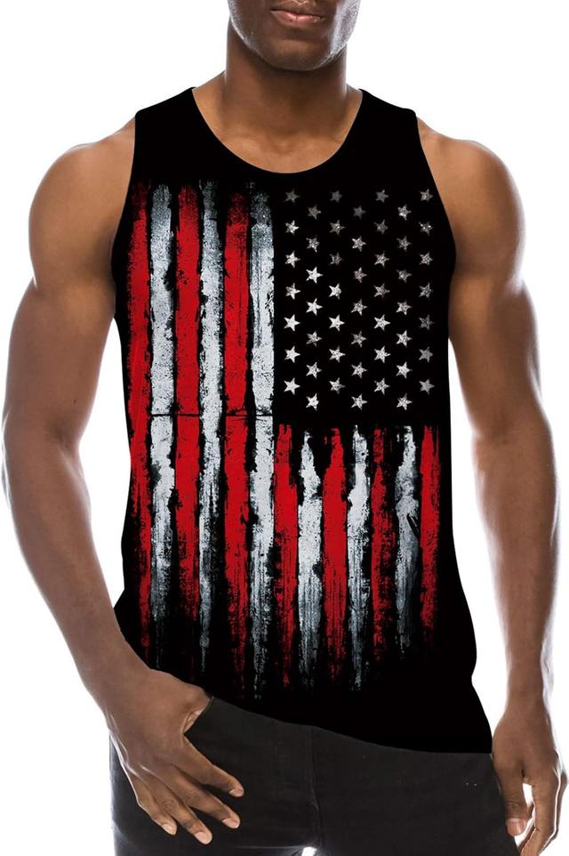 Product image of RAISEVERN Men's Tank Tops Summer Sleeveless Tee Cool Workout T-Shirts Beach Athletic Undershirts