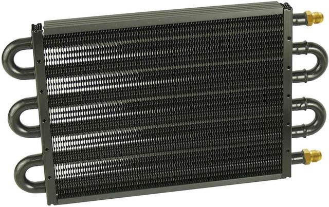 Product image of Derale Fluid Cooler, 13.5 x 7.625 x 0.75 in, Tube Type, 6 AN Male Inlet/Outlet, Aluminum, Black Powder Coat, Universal, Each
