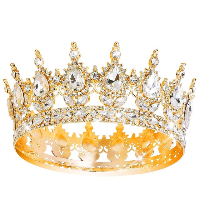 Product image of Queen Crown Rhinestone Wedding Crowns and Tiaras for Women Costume Party Hair Accessories Princess Birthday Crown Crystal Bridal Crown (Gold White Crown)