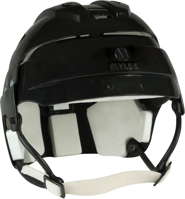 Product image of MyLec Pro Helmet with Chin Strap, Lightweight & Durable, High-Impact Plastic, Roller Hockey with Ventilation & Adjustable Elastic Straps, Secure Fit, 1/2" Foam Padding (Black)