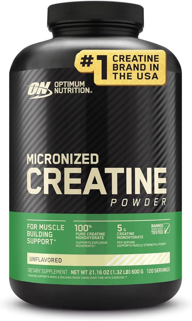 Product image of Optimum Nutrition Micronized Creatine Monohydrate Powder, Unflavored, 120 Servings, 600 Grams (Packaging May Vary)