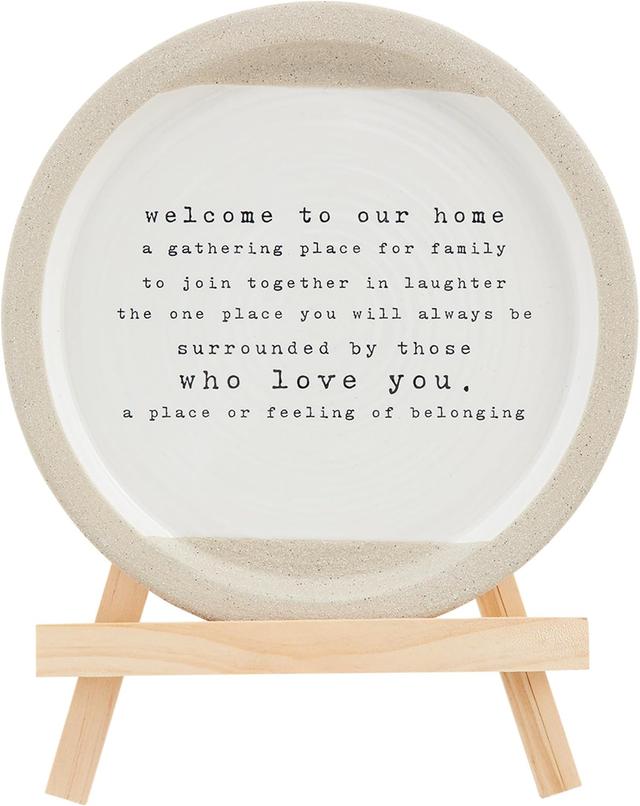 Product image of Mud Pie Welcome Plate With Easel; assembled 9" x 7"