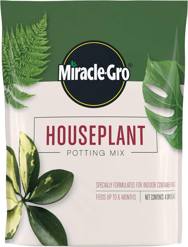 Product image of Miracle-Gro Houseplant Potting Mix: Fertilized, Perlite Soil for Indoor Gardening, Designed to Be Less Prone to Gnats, 4 qt.