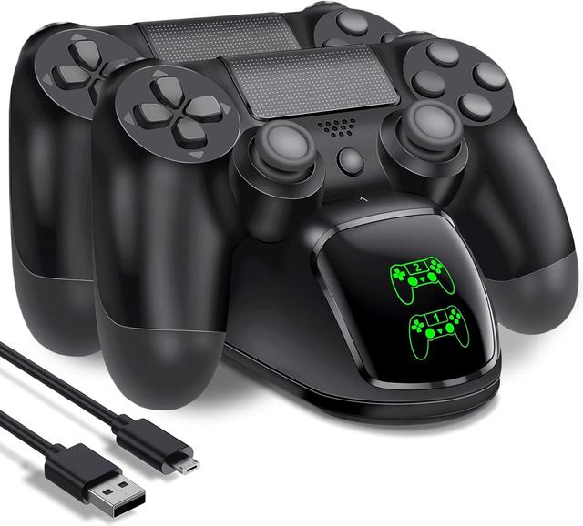 Product image of PS4 Controller Charger Dock Station with Charging Cable,1.8Hrs Fast Charge PS4 Remote Charging Station, Replacement for PlayStation 4 Controller Charger
