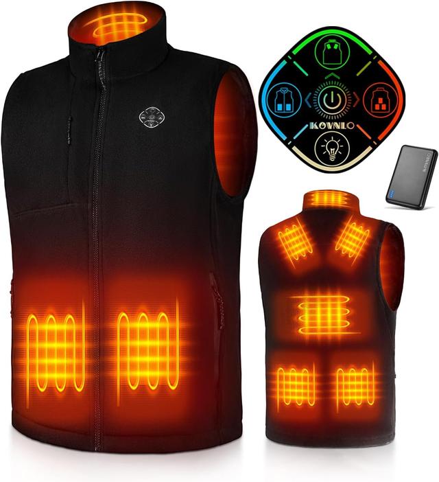 Product image of KOVNLO Heated Vest for Men with Battery Pack Included, Soft Fleece Smart Electric Lightweight Heated Jacket