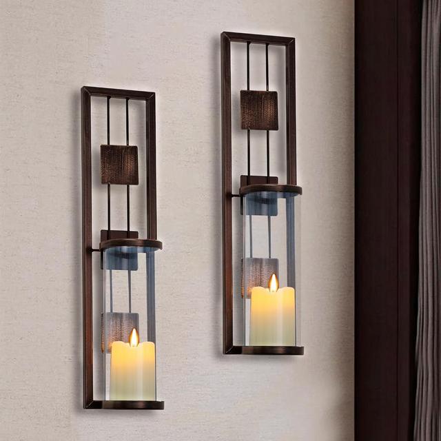 Product image of Wall Sconce Candle Holder Metal Wall Decorations for Living Room, Bathroom, Dining Room, Set of 2