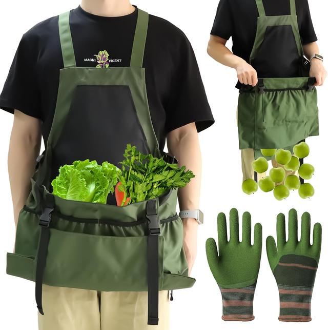 Product image of Gardening Apron Fruit Picking Bag, Harvesting Pouch with Quick Release Pocket, Vegetable Harvest Picking Bag