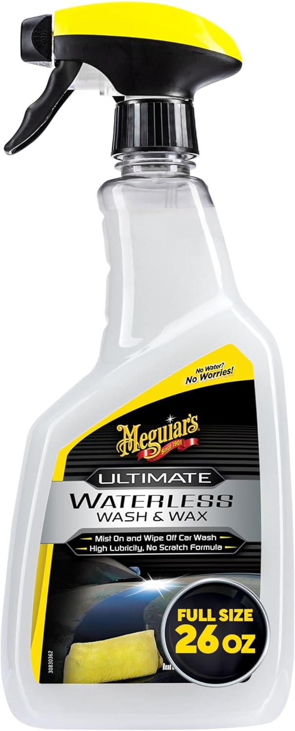 Product image of Meguiar's Ultimate Waterless Wash & Wax, Scratch-Free Waterless Car Cleaning Spray That Makes Detailing Quick and Easy, 2-in-1 Cleaner and Protection to Help Your Ride Shine, 26 Oz