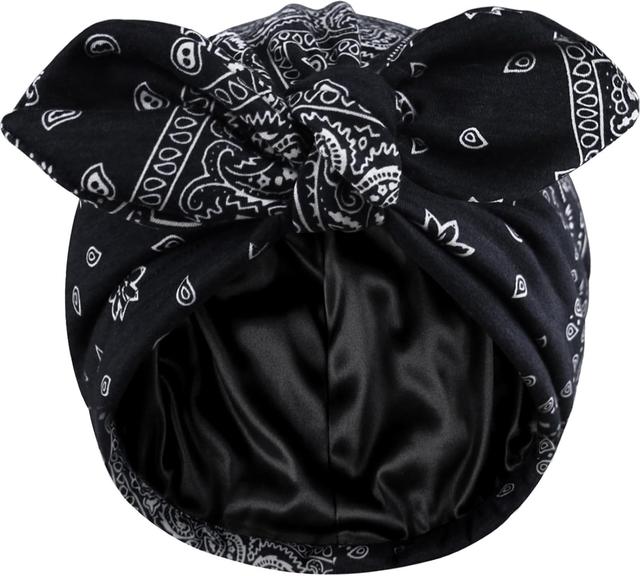 Product image of Ababalaya Satin Lined Beanies for Women Chemo Headwear Silky Lined Cotton Sleeping Cap