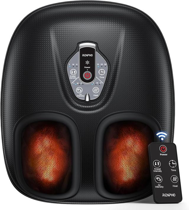 Product image of RENPHO Foot Massager Machine with Heat [2025 Upgraded], FSA HSA Eligible, Foot Massager for Plantar Fasciitis, 3 Heat Levels, Fathers Day Dad Gifts for Women Mom, Wireless Control, True Feet Massage