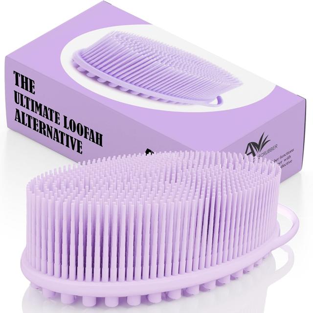Product image of Avilana Silicone Body Scrubber – Gentle Shower Brush & Loofah Alternative – Silver-Infused Options – Fast-Drying, Hygienic, BPA-Free Silicone Body Exfoliator for Sensitive Skin, Men & Women