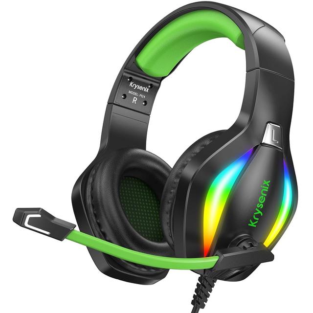 Product image of PG1 Gaming Headset for PS4, PS5, PC, Switch, Xbox, Gaming Headphones with AI Stereo Microphone Sound, Computer Headset with 3.5mm Jack & RGB Light