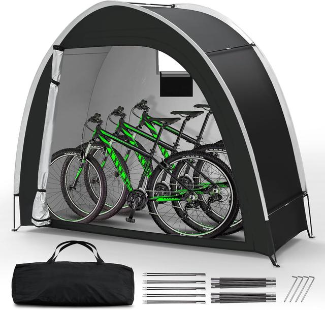 Product image of Bike Storage Tent Outdoor - Upgraded Portable Bicycle Storage Sheds with 210D Oxford Fabric PU5000 Waterproof for 2-3 Bikes, Bike Tent/Bike Shed/Bike Cover for Motorcycle, Garden Tools, etc