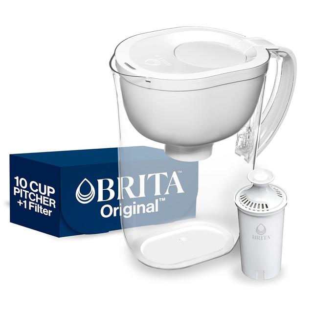 Product image of Brita Large Water Filter Pitcher for Tap and Drinking Water with SmartLight Change Indicator, Includes 1 Standard Filter, BPA-Free, Lasts 2 Months, 10-Cup Capacity, Bright White