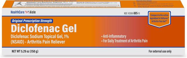 Product image of HealthCareAisle Diclofenac Gel, 1%, Arthritis Pain Relief - 150 g tube - Original Prescription Strength (NSAID)
